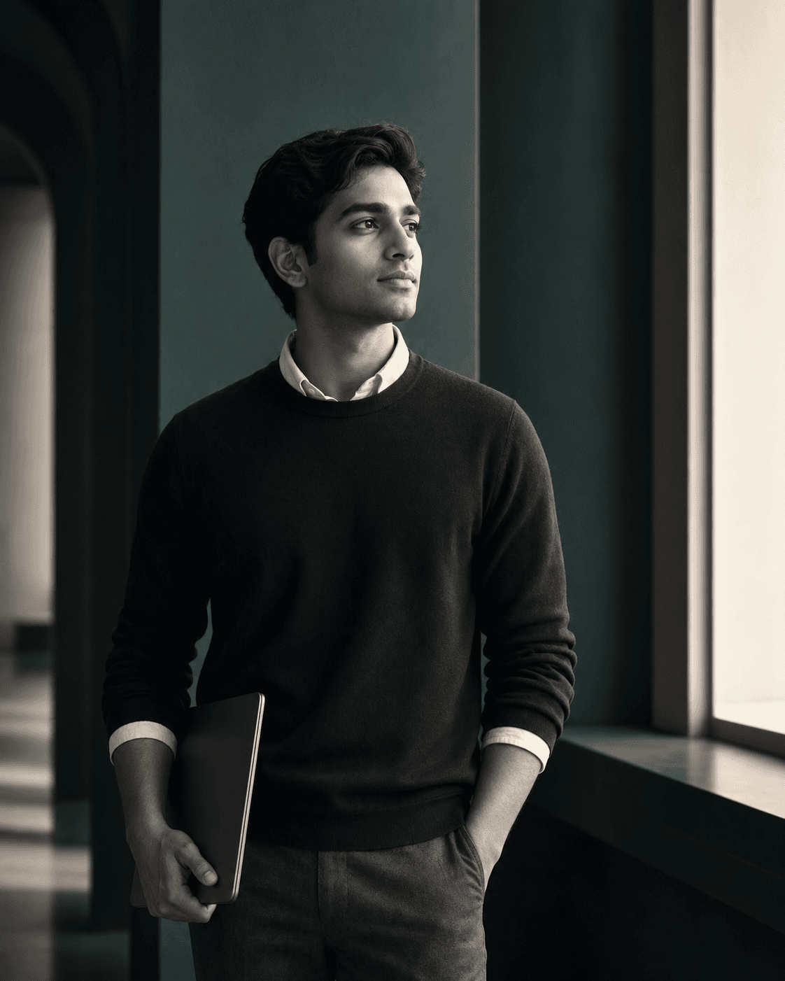 South Asian university student portrait for a generated career website